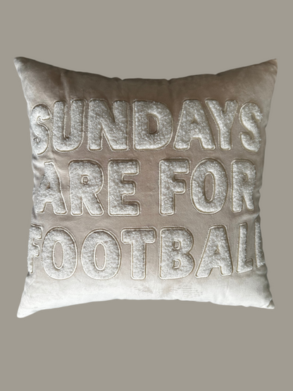 Signature Cozy Game Day Pillow– Women’s Neutral Football Decor | Sundays Are For Football Pillow